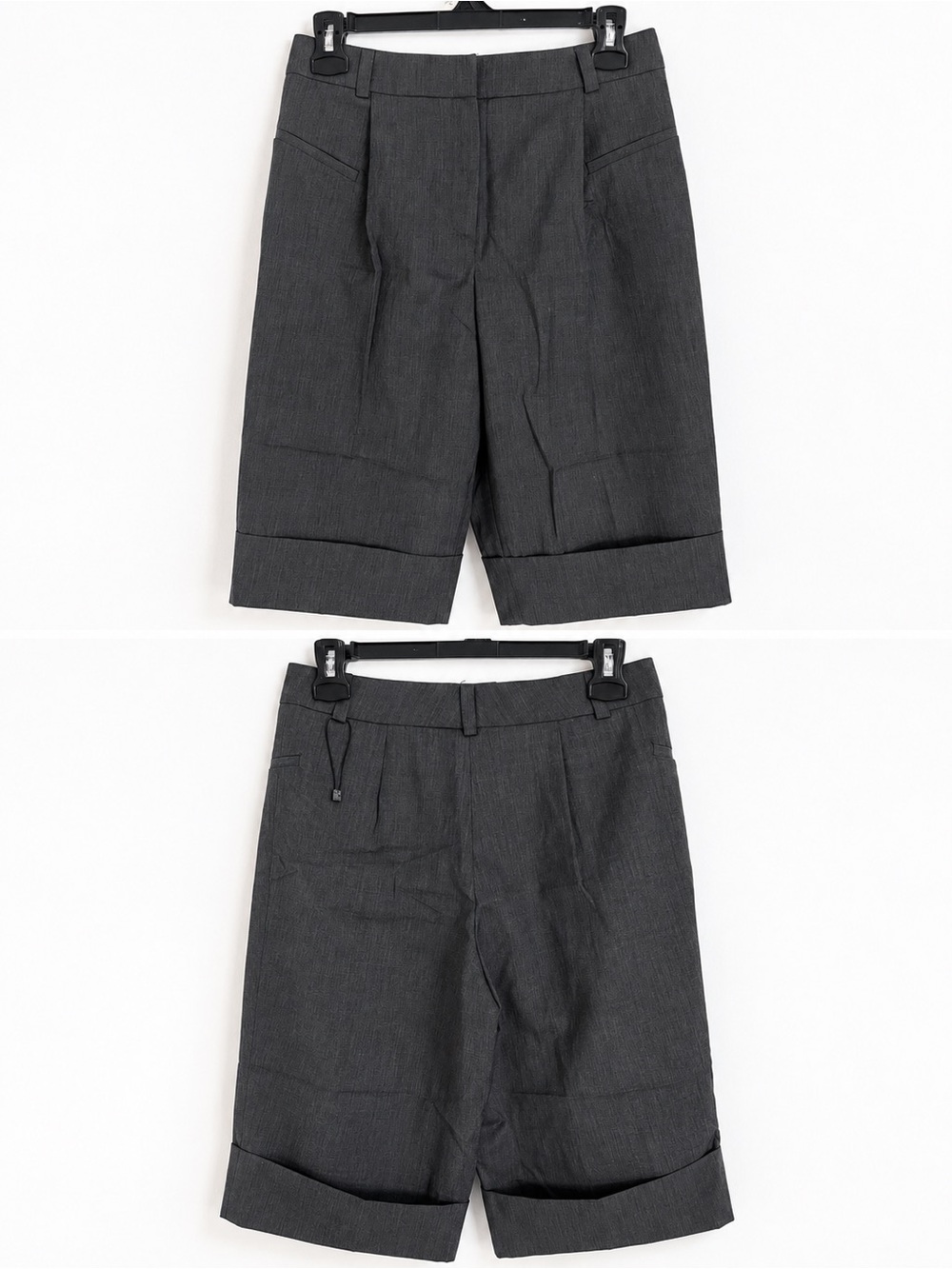 Paul & Joe Women Charcoal Gray Tailored Flat-Front Shorts - Picture 1 of 5